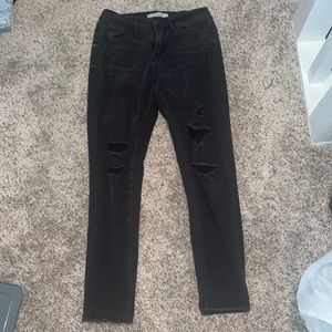 Distressed black Kan Can jeans